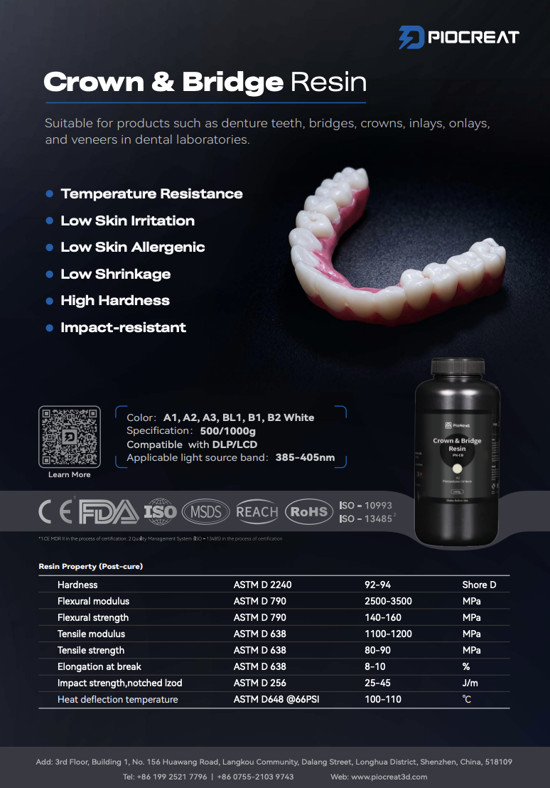 Crown & Bridge Resin datasheet preview