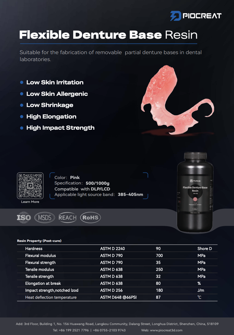 Flexible Denture Base Resin datasheet preview