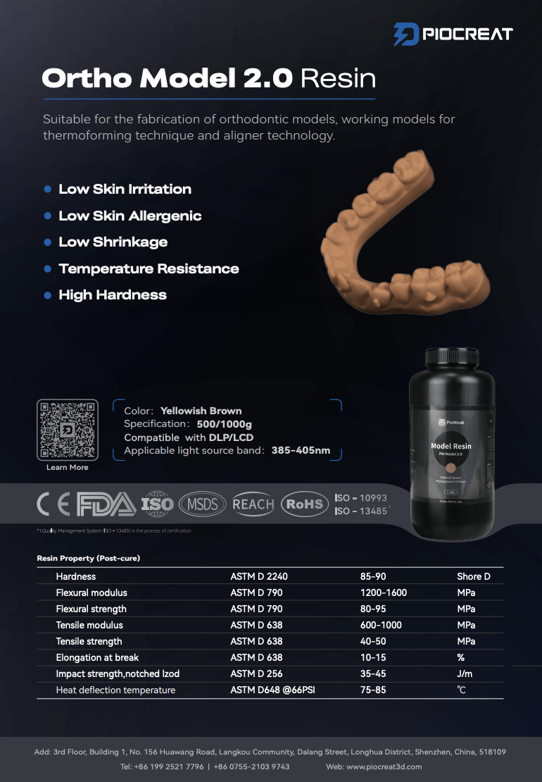 Ortho Model 2.0 Resin datasheet preview